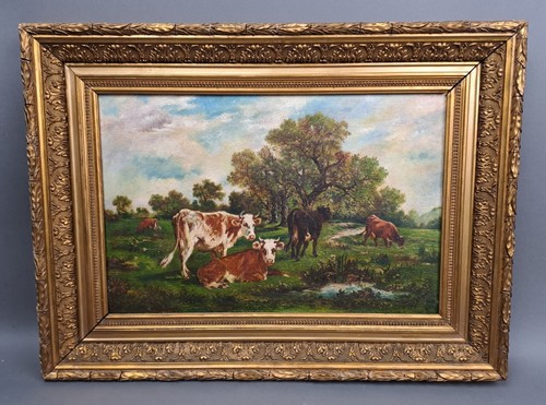 Huile sur toile - huile, vaches