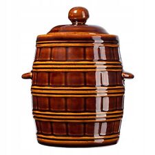 Pot en grès KADAX avec couvercle, pot de jardin en céramique, marmite pour co...