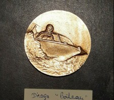 Medaille DRAGO Sport BOAT BATEAU REGATE Metal 1950s Gold Color - RARE RARE