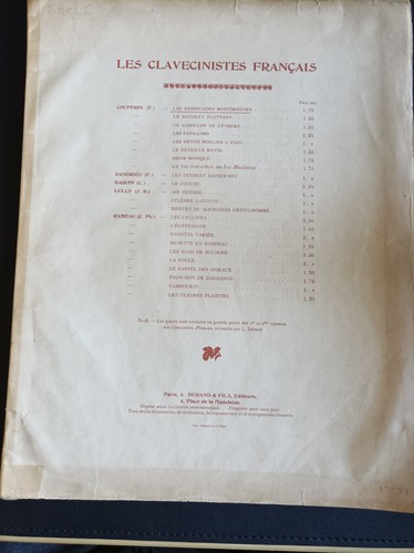 Ancienne partition musique - partition, de
