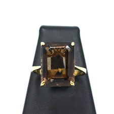Bague quartz fumé - quartz, or