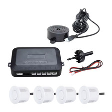 Radar de Recul Voiture – Kit 4 Capteurs + Buzzer Aide Stationnement Blanc