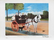 Lithographie d'après Le Douanier Rousseau - La Carriole Du Père Junier