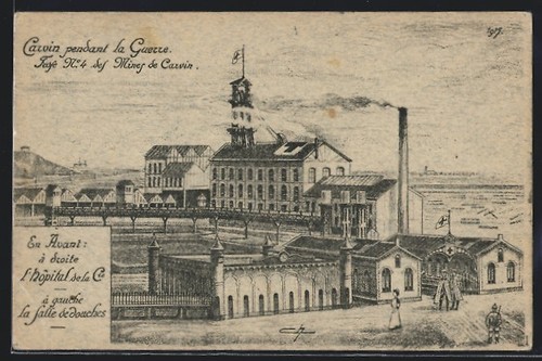Cpa illustrateur carvin fosse - carvin,,