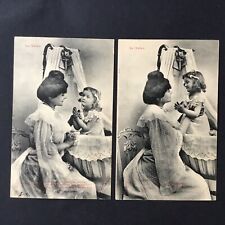 2 CPA Le Pater Mère et Enfant Croix De Berceau 1904 Cartes Postales Religieuses