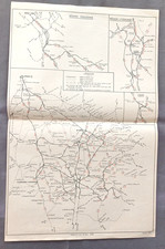 Carte réseau chemins de fer PARIS-LYON édition du 14 Mai 1950 - Dim : 41.5x27cm