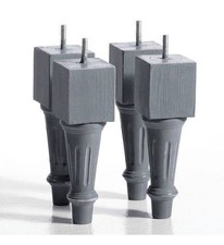 AMPM REF 2145641 AKJ273 LOT DE 4 PIEDS SOMMIER GRIS STYLE LOUIS XV NEUF