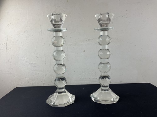 Paire bougeoirs cristal - paire, de