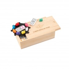 12 Pièces Domino Train Mexicain Dans Boîte En Bois