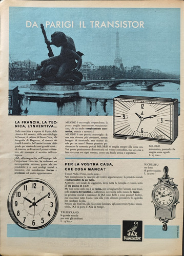 Jaz publicité 1959 horloge - publicité,