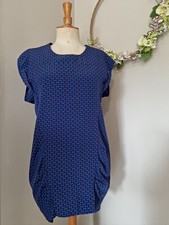 BLUSH : SUPERBE ROBE TRÉS BELLE COUPE IMPRIMÉ TENDANCE BORDEAU BLEU 