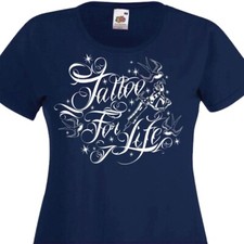 TEE SHIRT TATTOO FOR LIFE - Tatouage Old School Tatoueuse Tattoo Gun Dermographe