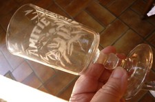 Ancien verre gravé amitiés