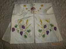 RIDEAU CONOPÉE DE TABERNACLE/SOIE PEINT ET FAIT MAIN/AUTEL/DEBUT XXè/LARG.33cm