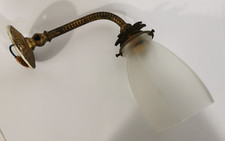 ANCIENNE APPLIQUE MURALE EN LAITON AVEC TULIPE EN VERRE A 6 PANS - VINTAGE LIGHT