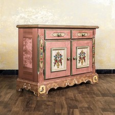 Voglauer Commode Avec Tiroirs Vieux Rose Anno 1800 Vintage la Main Antique