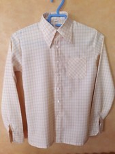 Chemise manches longues enfant carreaux T.8a vintage 70 Boys long-sleeved shirt 