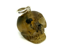 PENDENTIF AMBRE Crâne Cadeau