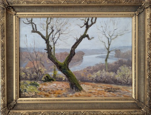 Tableau ancien paysage signé