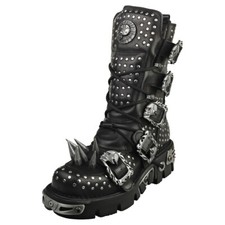 New Rock Boot Metallic M-1535-s1 Mixte adulte Noir Argent Bottes Plate-forme