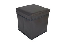 Cube De Siège Pliable Boîte De Rangement Pouf Banc Coffre Repose-Pieds Taupe