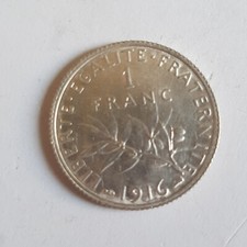 France - Pièce de 1 Franc Argent - Semeuse de Roty - 1916 -