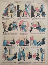 litho. Imagerie Pellerin "Le képi à surprise" Armes d'Epinal n°5 Police,gendarme