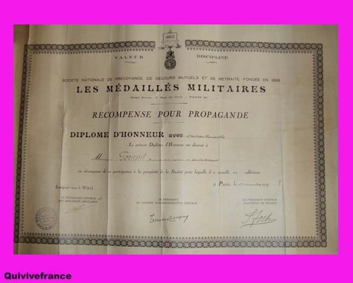 Diplome medailles militaires - diplome,