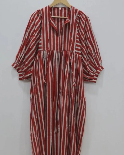 Robe maxi imprimée rayée - robe,