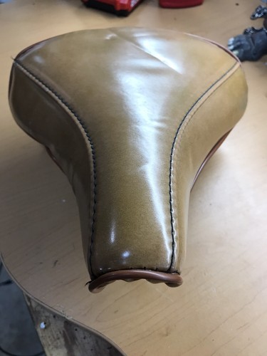 Bicycle seat tan - bicycle, leather