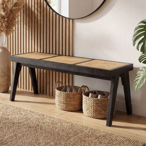 Banc rotin bois massif - en, et