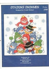 point de croix livret pyramide sapin de bonhommes de neige