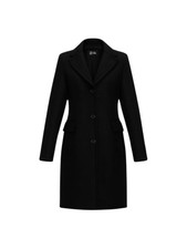 Manteau Emme Marella Modèle Acerbi En Tissu Doux, Couleur Noire