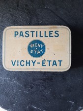Ancienne boite métallique publicitaire pastilles Vichy-Etat