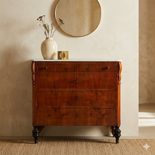 Commode ancienne acajou - commode, marbre