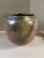  VASE Cache pot  japonisant  Eric ASTOUL  LA BORNE 1988 ceramique vintage