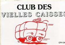 Carte adhésive Auto collante Club des vieilles Caisses Illustré humour voiture