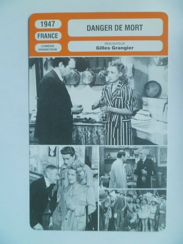 Carte fiche cinema 1947 danger - fiche,