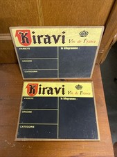 Ancienne 2 Plaques Ardoise Publicitaire Cartonnée KIRAVI Vin de France Vintage