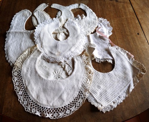 Lot bavoirs bébé blancs - lot,