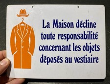 Ancienne Plaque Tôle Plastique Non Émaillée Année 70/80 Publicitaire Bistrot Bar