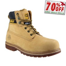 Caterpillar Holton S3 Hommes Cuir Sécurité Travail Extérieur Antidérapant Boots