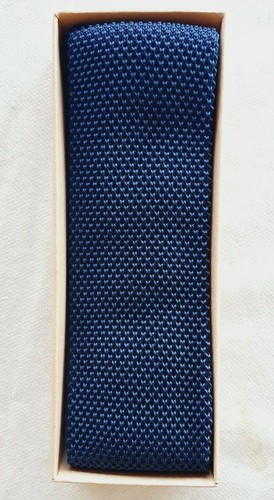 Cravate tricot bleu marine - cravate,