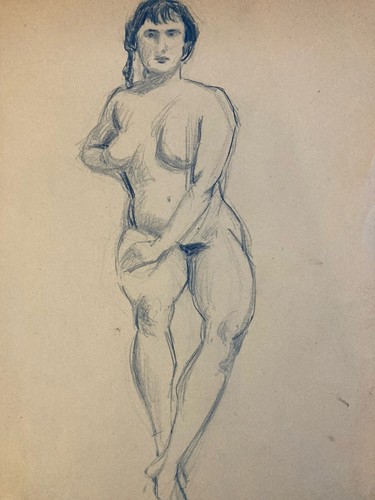 Ancien beau dessin 1910 nue - ancien,