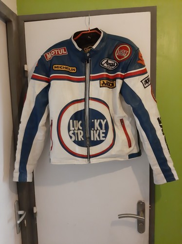 Blouson moto vintage - , cuir