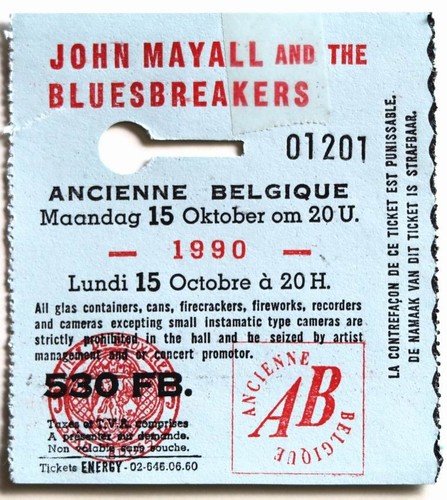 John mayall billet - ticket, stub
