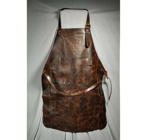 Tablier cuir marron - tablier, en