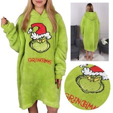 Grinch Sweat-shirt vert pour femmes, robe de chambre, couverture à capuche, S-M