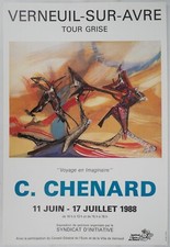 [AFFICHE D'ART] Christian CHENARD : Voyage imaginaire, #Verneuil sur Avre, 1988