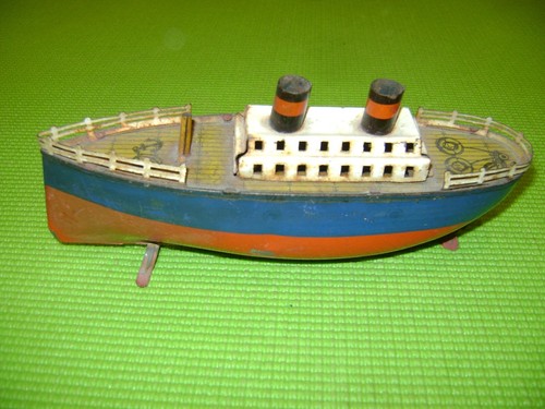 Jouet ancien petit bateau - jouet,